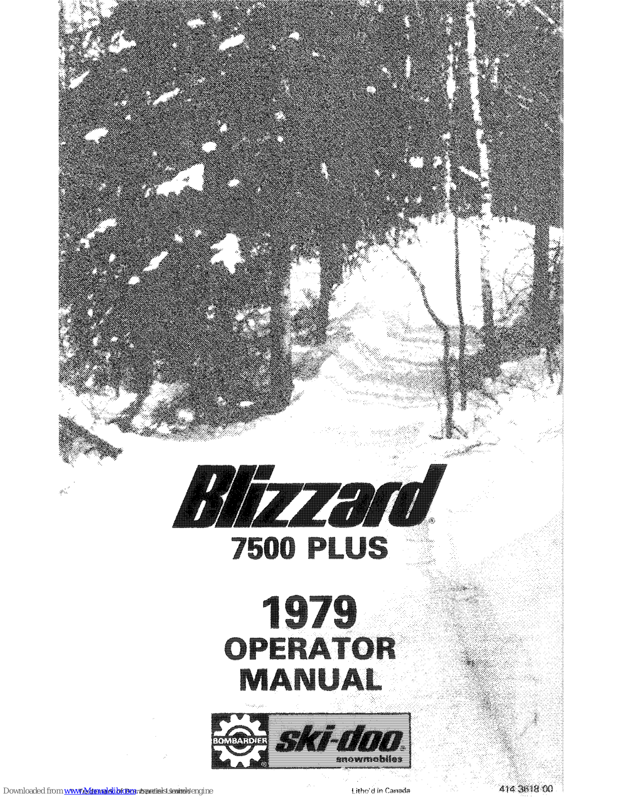 Ski-Doo 750 Plus 1979, 1979 Blizzard 7500 Plus Operator's Manual - ManualMachine.com