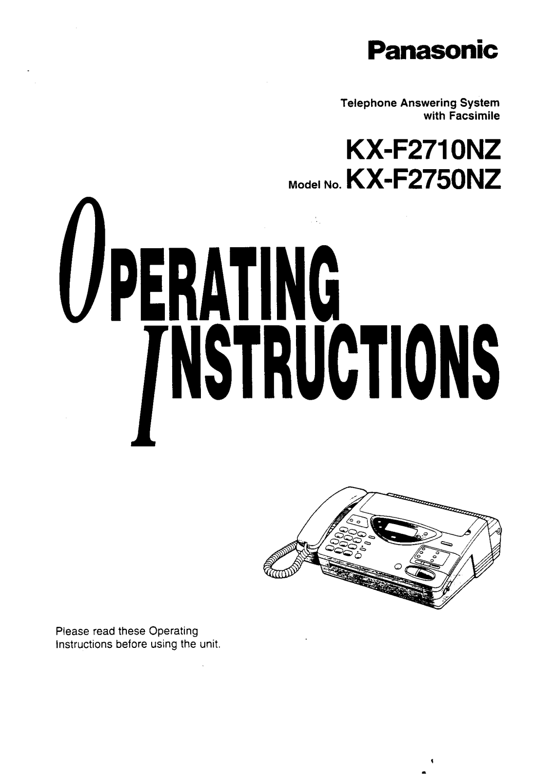 Panasonic KX-F2750NZ User Manual