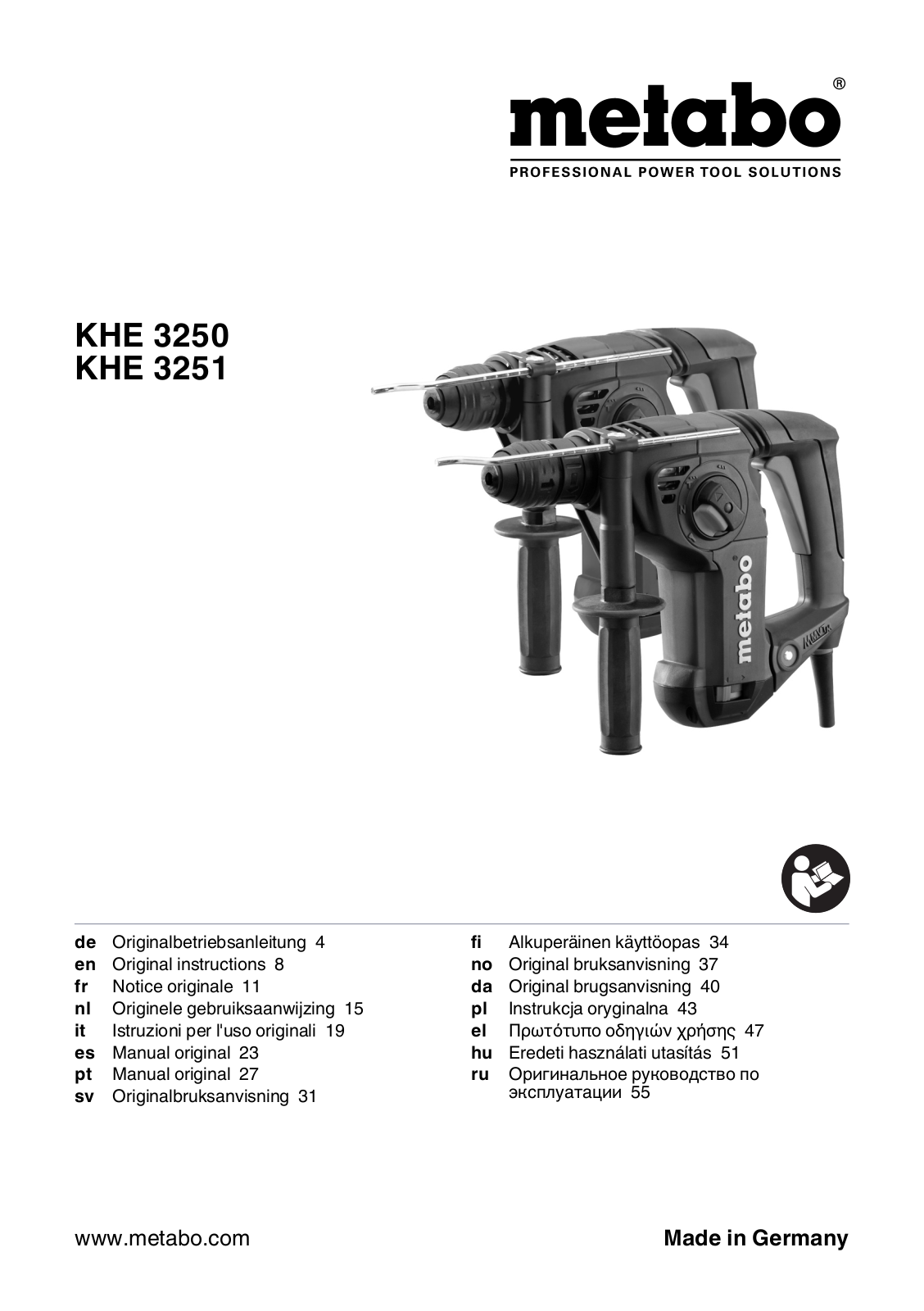 Metabo KHE 3250, KHE 3251 User manual