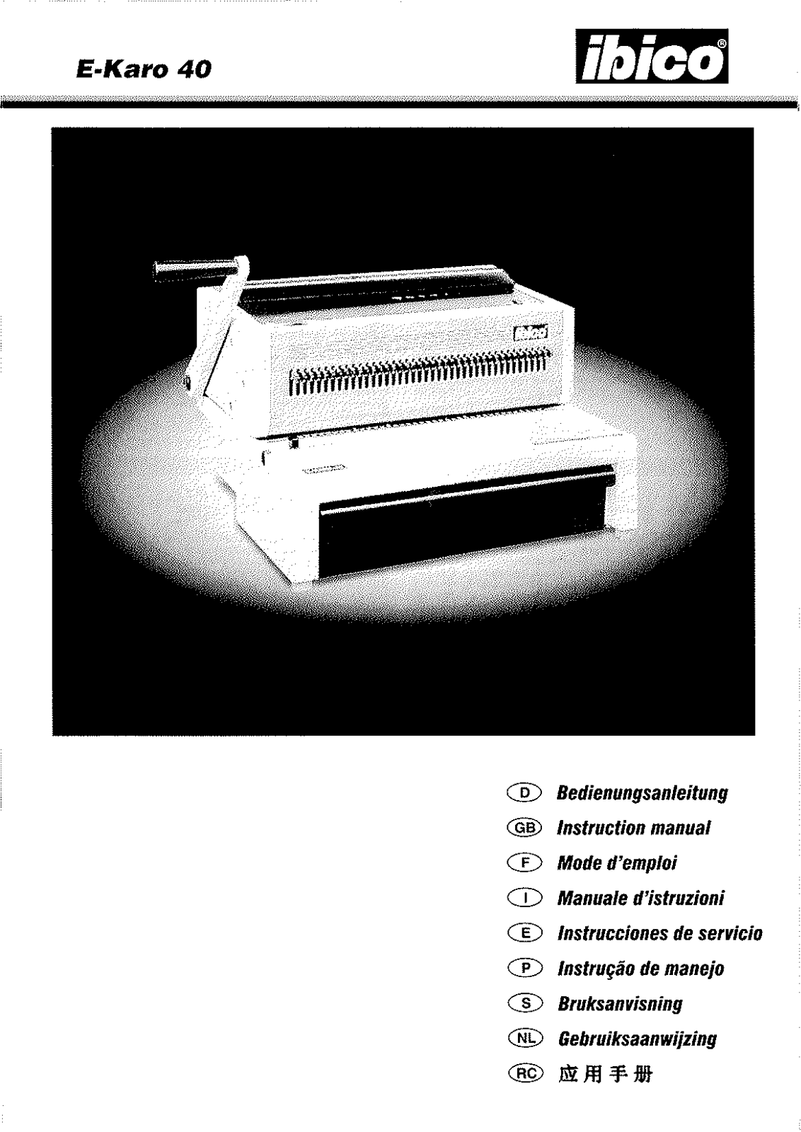 Ibico E-Karo 40 Instruction Manual