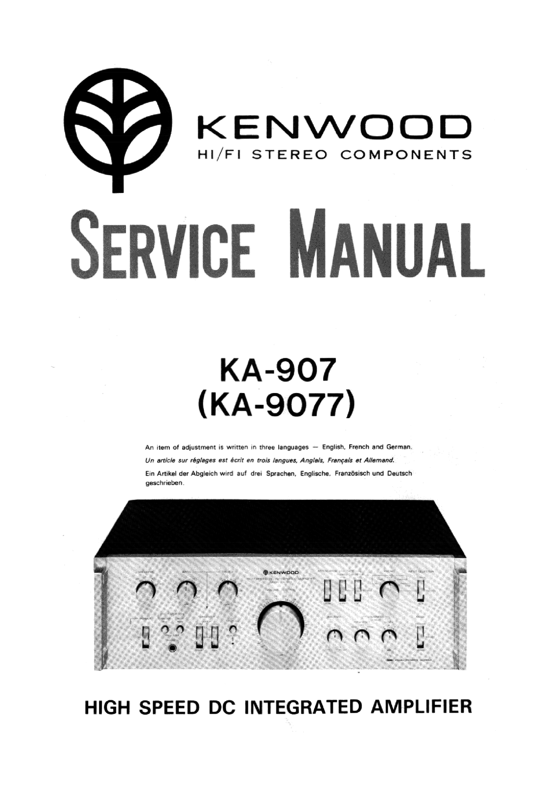Kenwood KA-907, KA-9077 Service manual