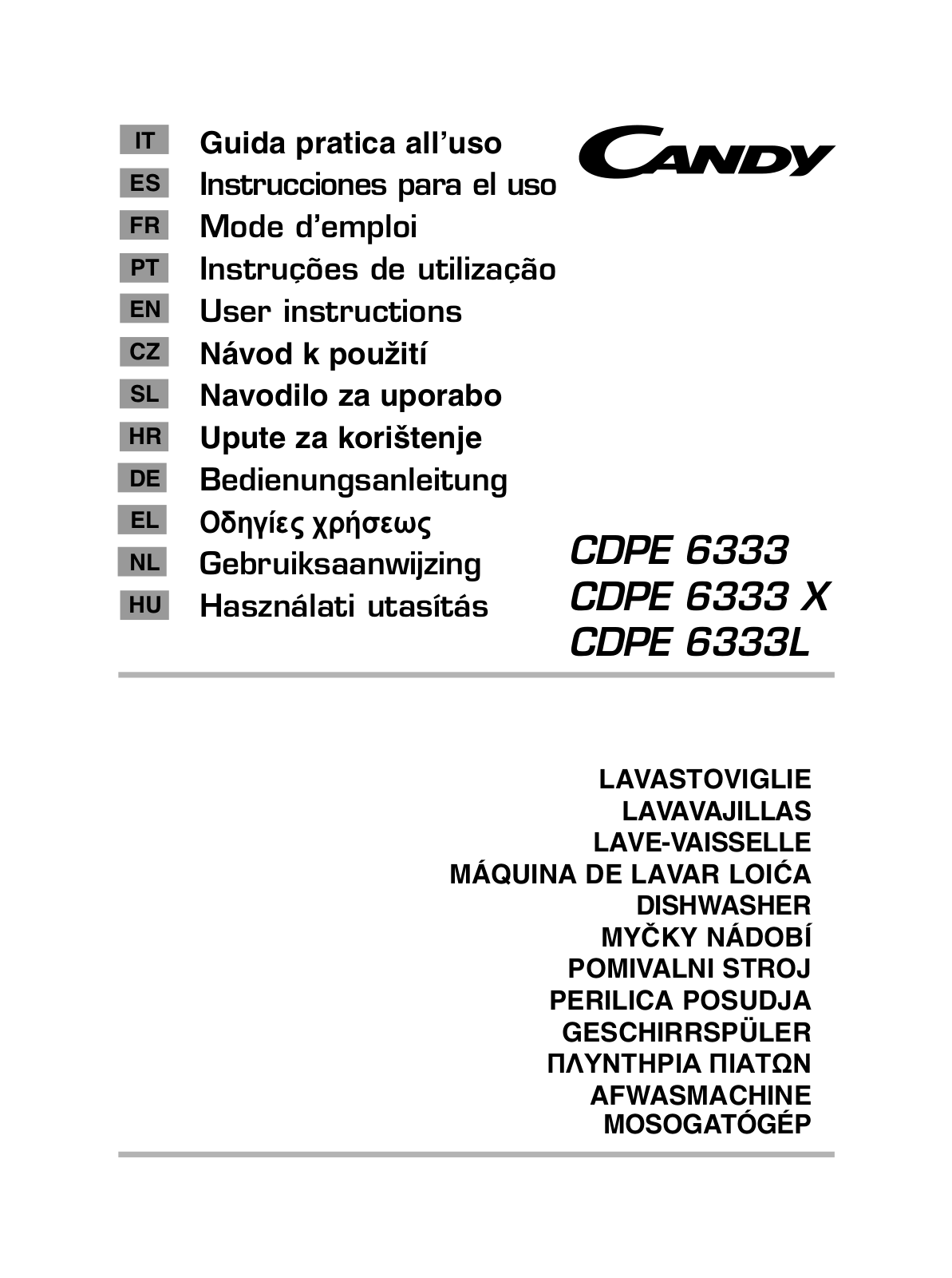 Candy CDPE 6333L User Manual