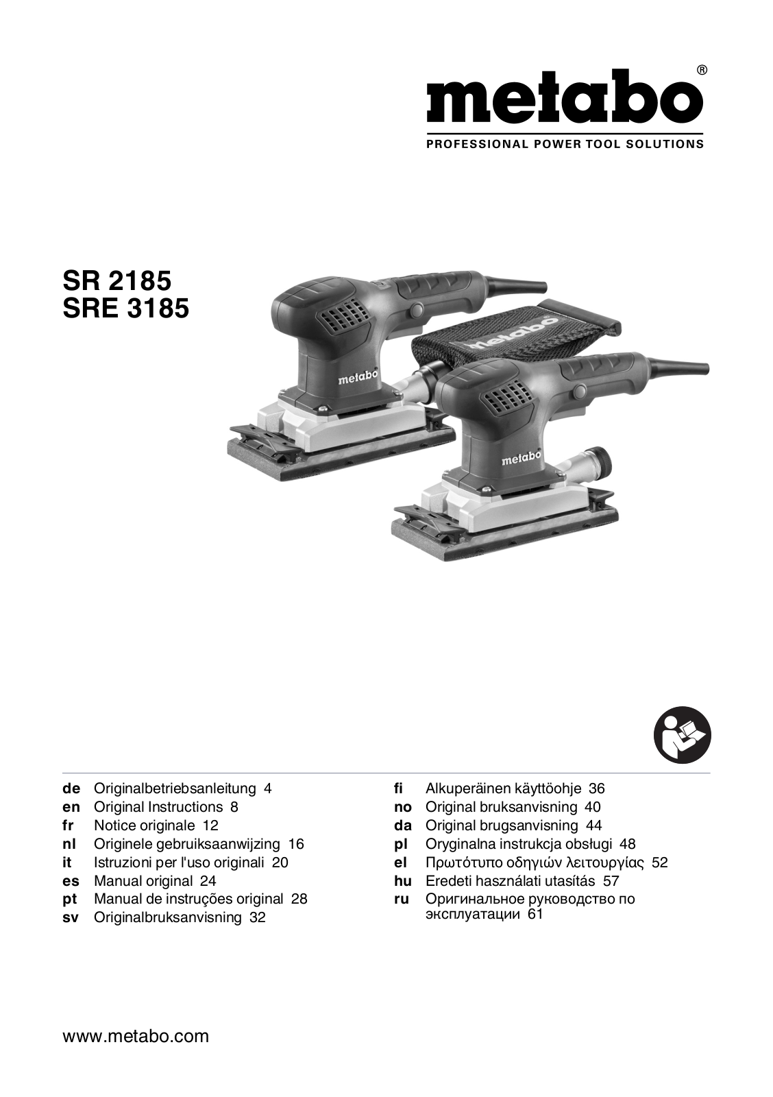 Metabo SR 2185 Set User manual