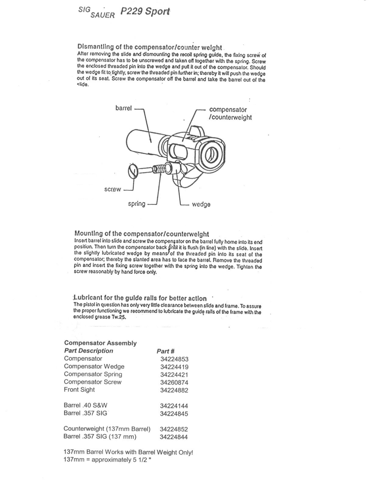 Sigsauer P229 Instruction Manual