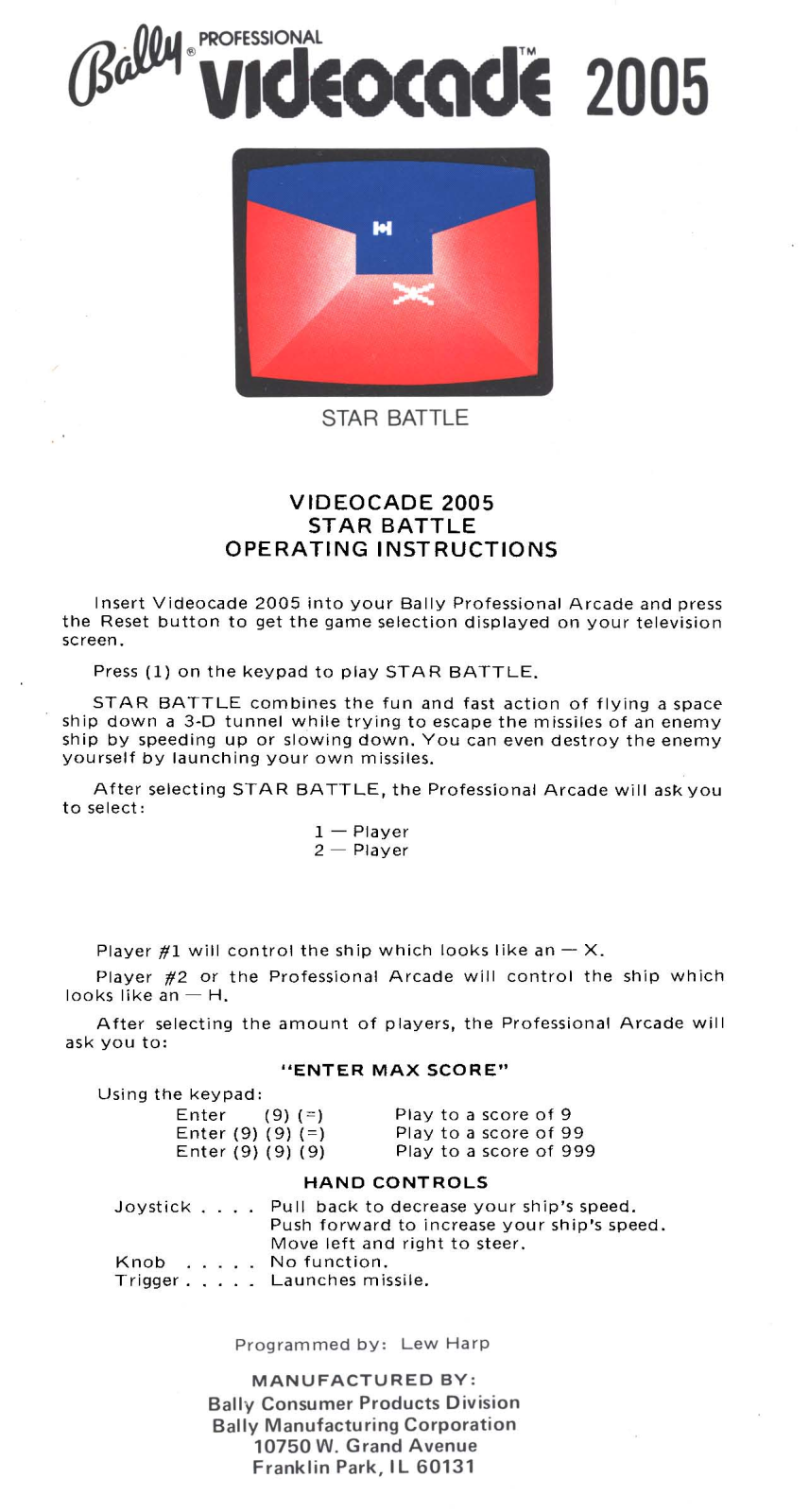 Bally Star Battle User guide