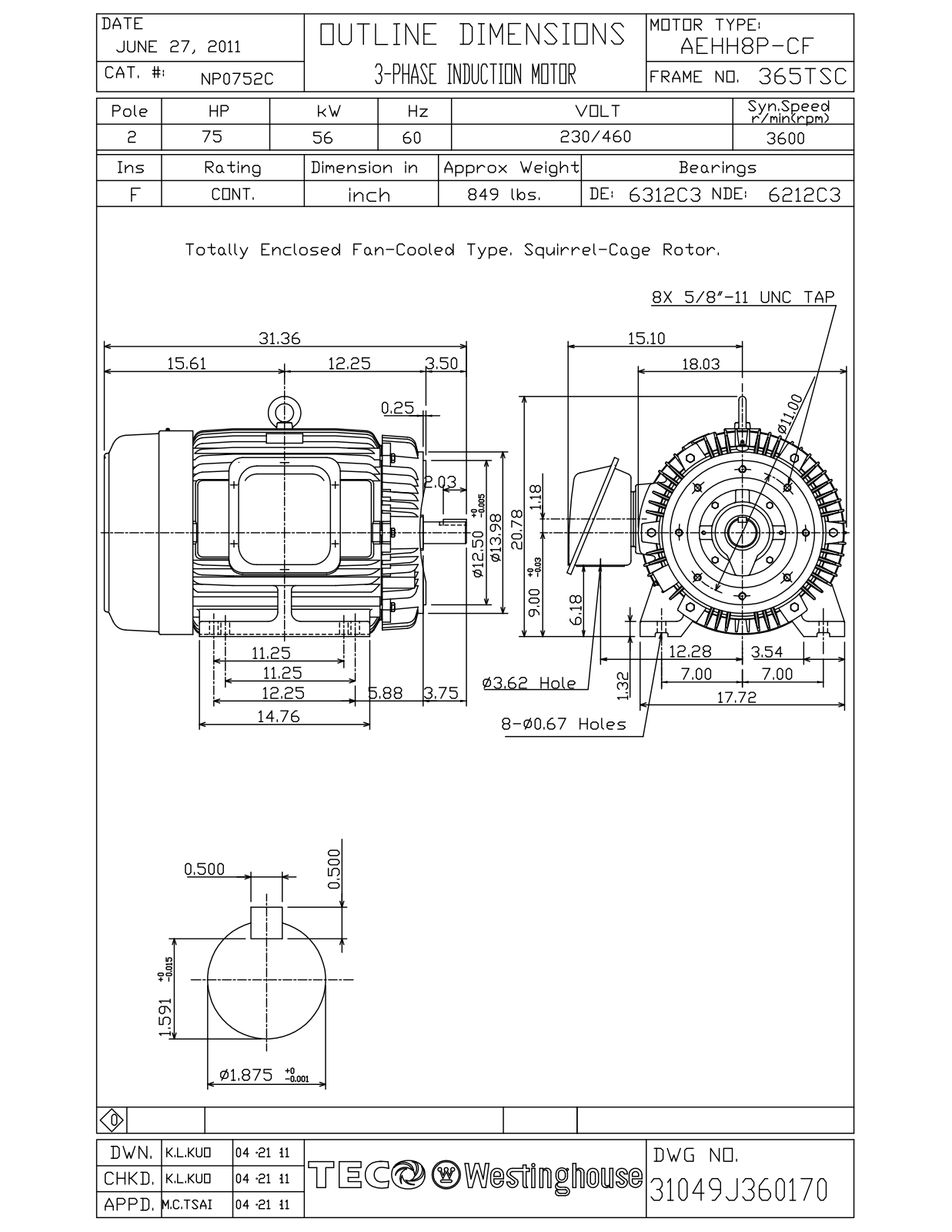 Teco NP0752C Reference Drawing