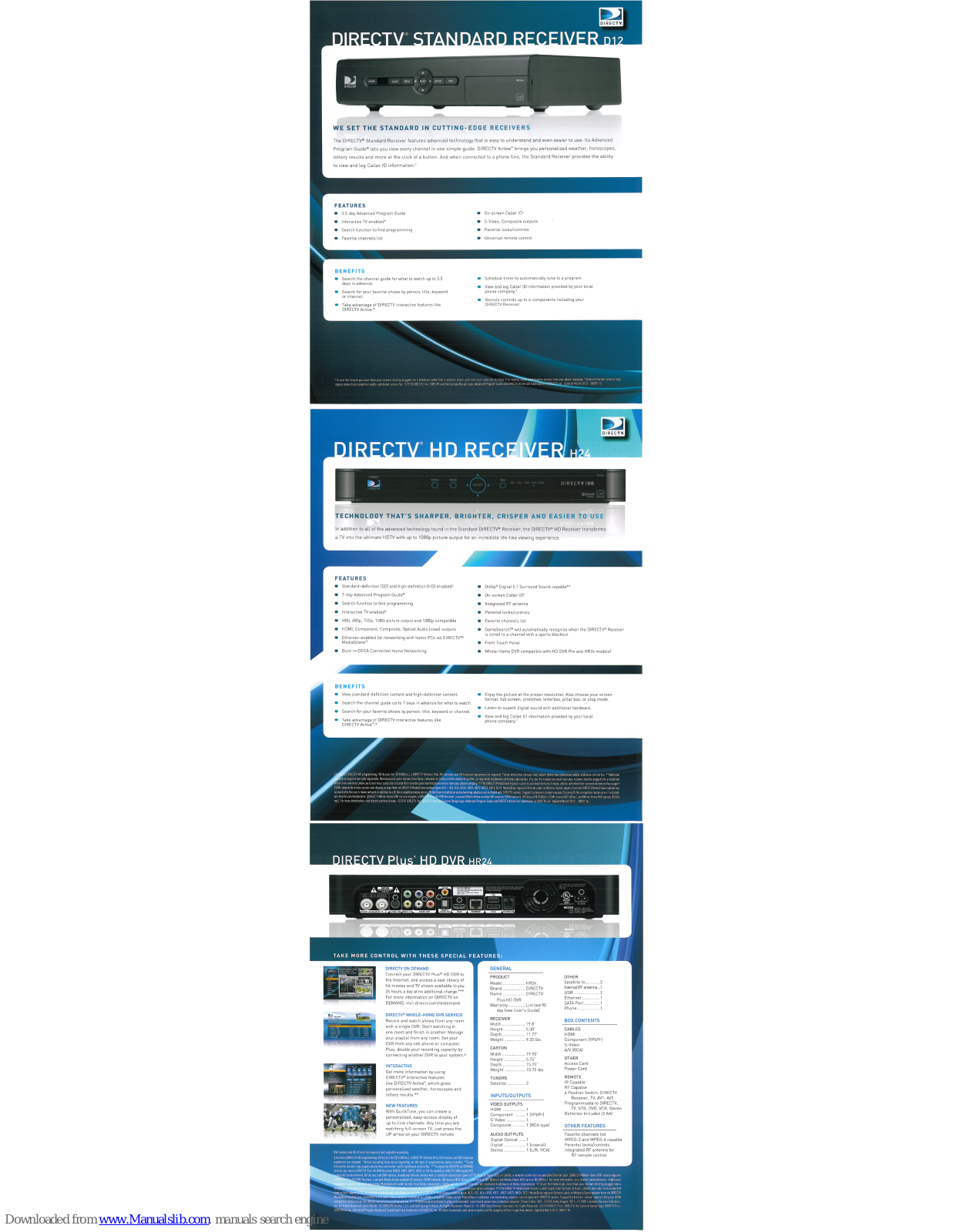 DirecTV D12MP, D12, Plus HR24, H24 Datasheet