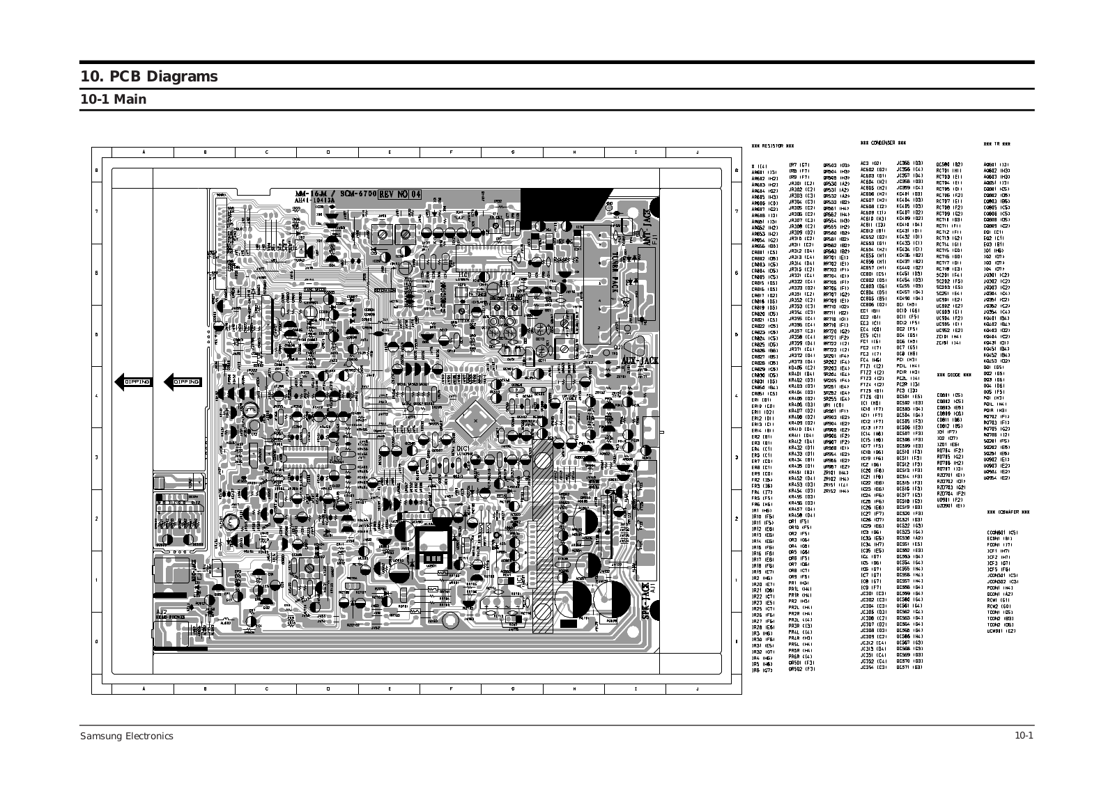 SAMSUNG SCM7270 Printed Circuit Board Diagram