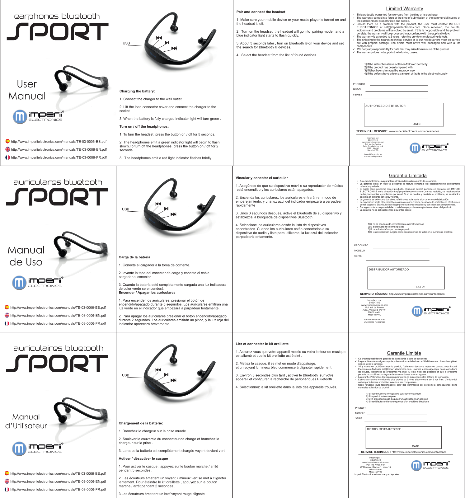 imperii Bluetooth Sport Earphones User Manual