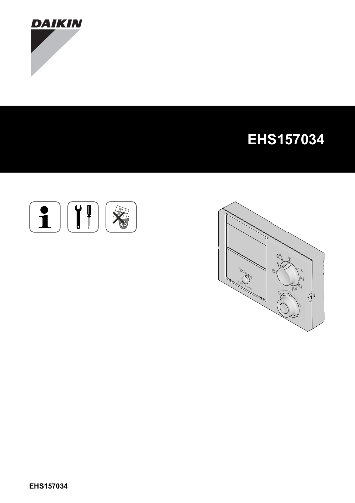 Daikin EHS157034 Installation manuals