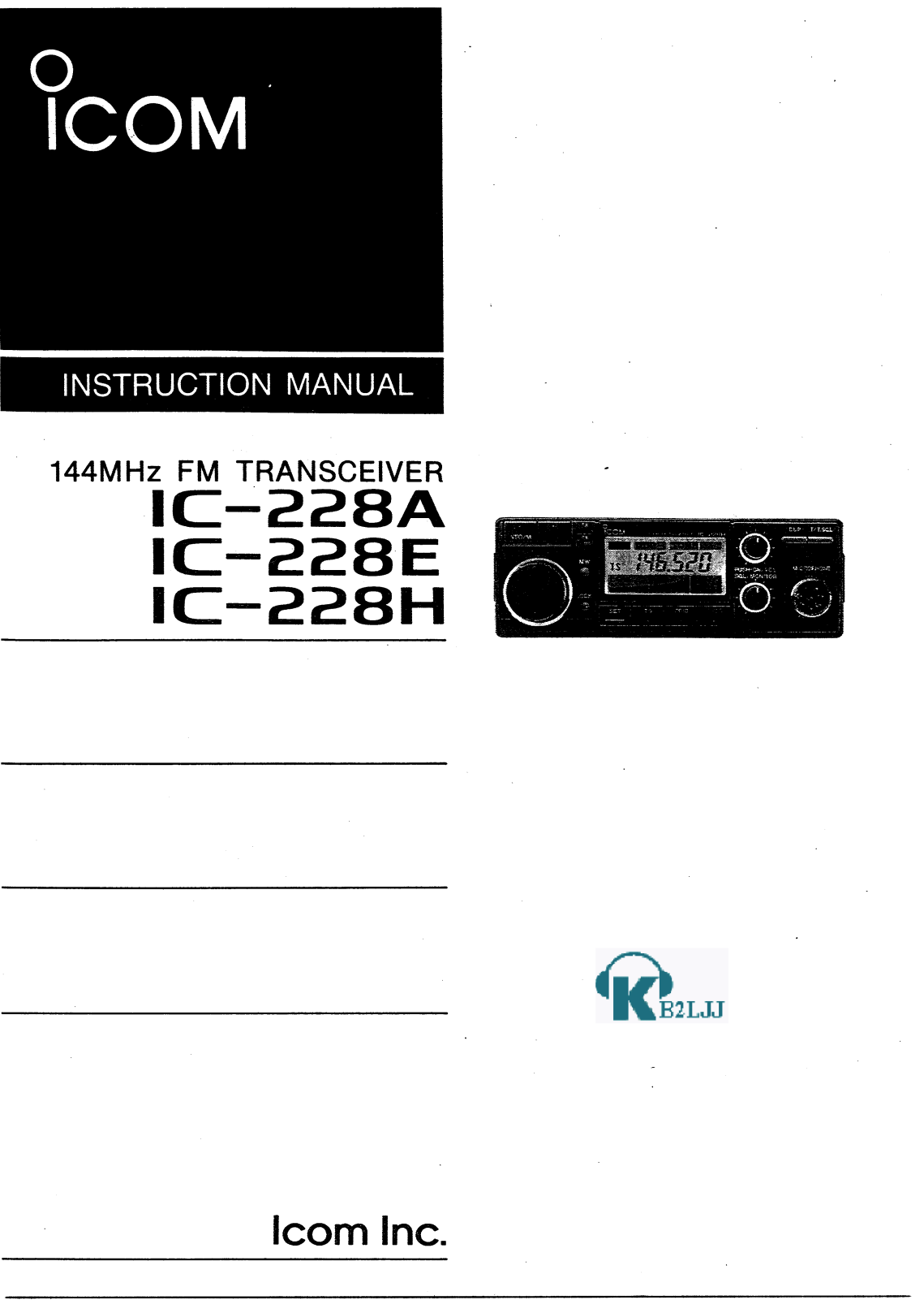 Icom IC-228H, IC-228E, IC-228A Manual