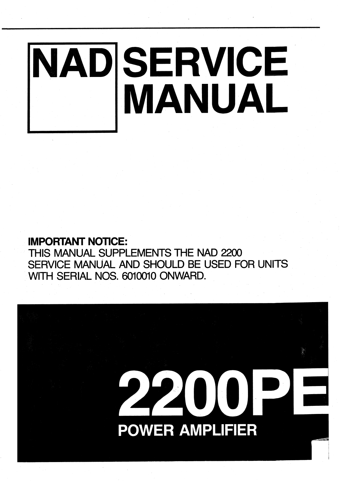 NAD 2200PE Service Manual