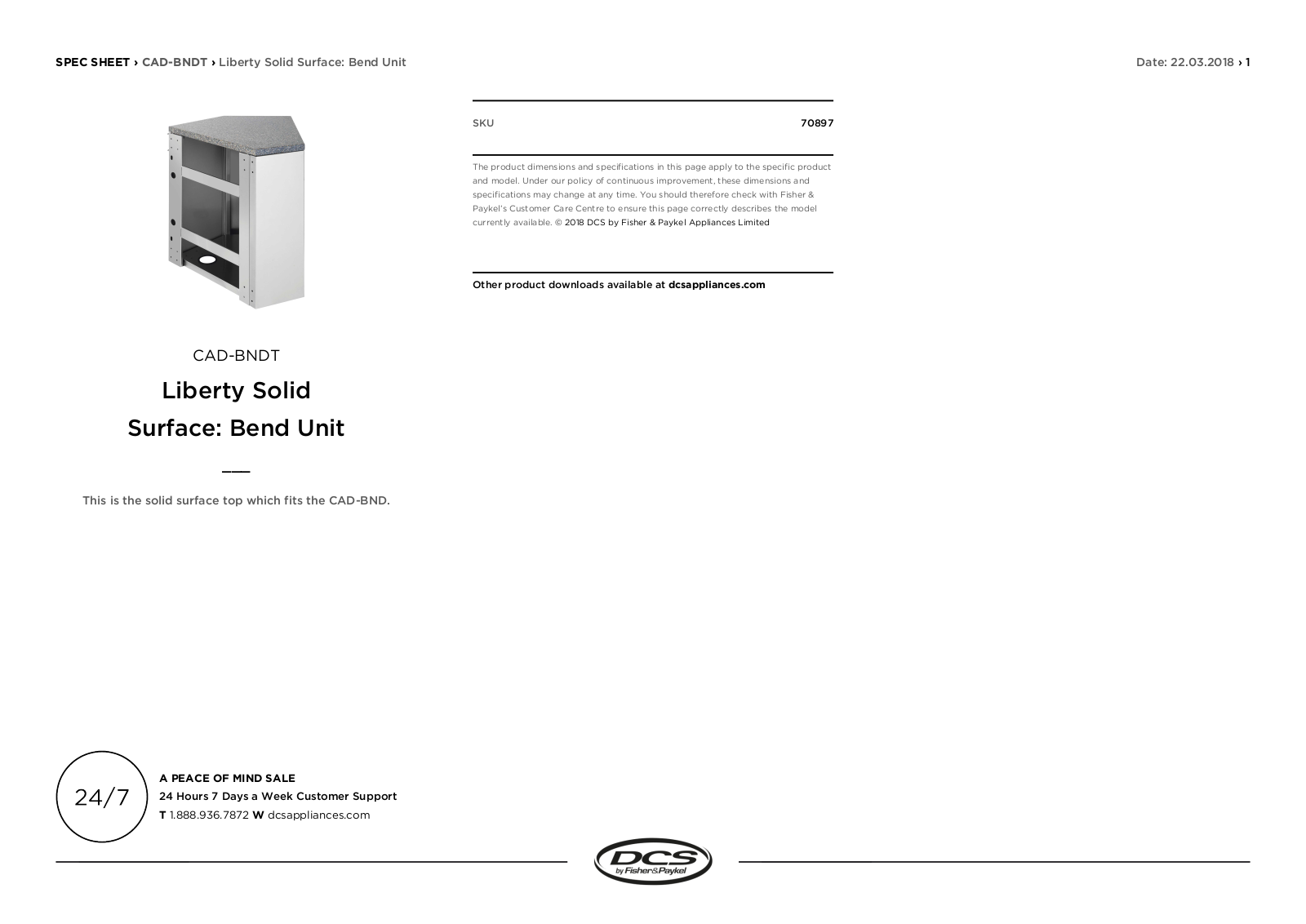 Dcs Outdoor CADBNDT Quick reference guide