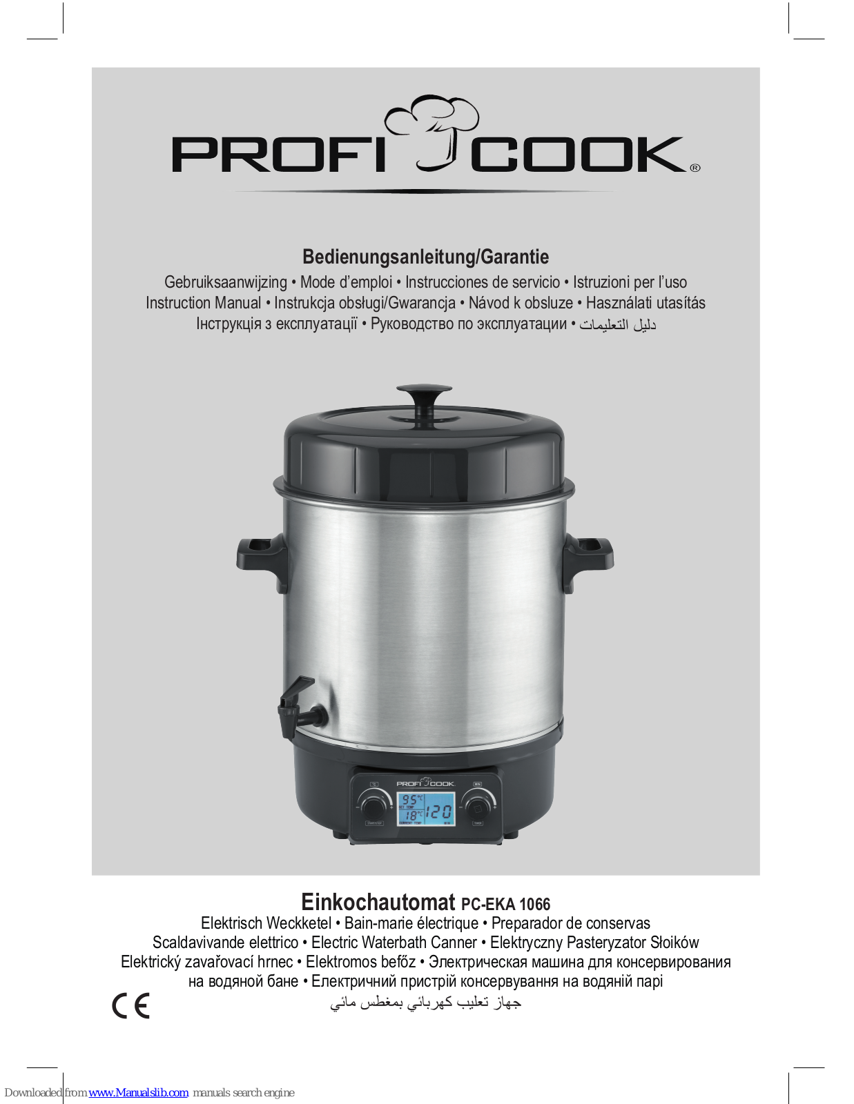 Profi Cook Einkochautomat PC-EKA 1066 Instruction Manual