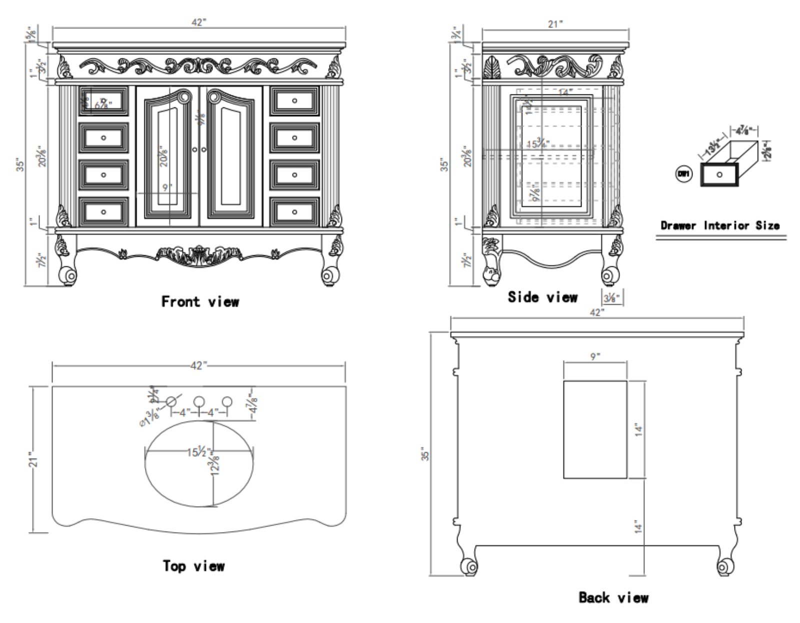 Etta Avenue ARGD1243 Dimensions - ManualMachine.com