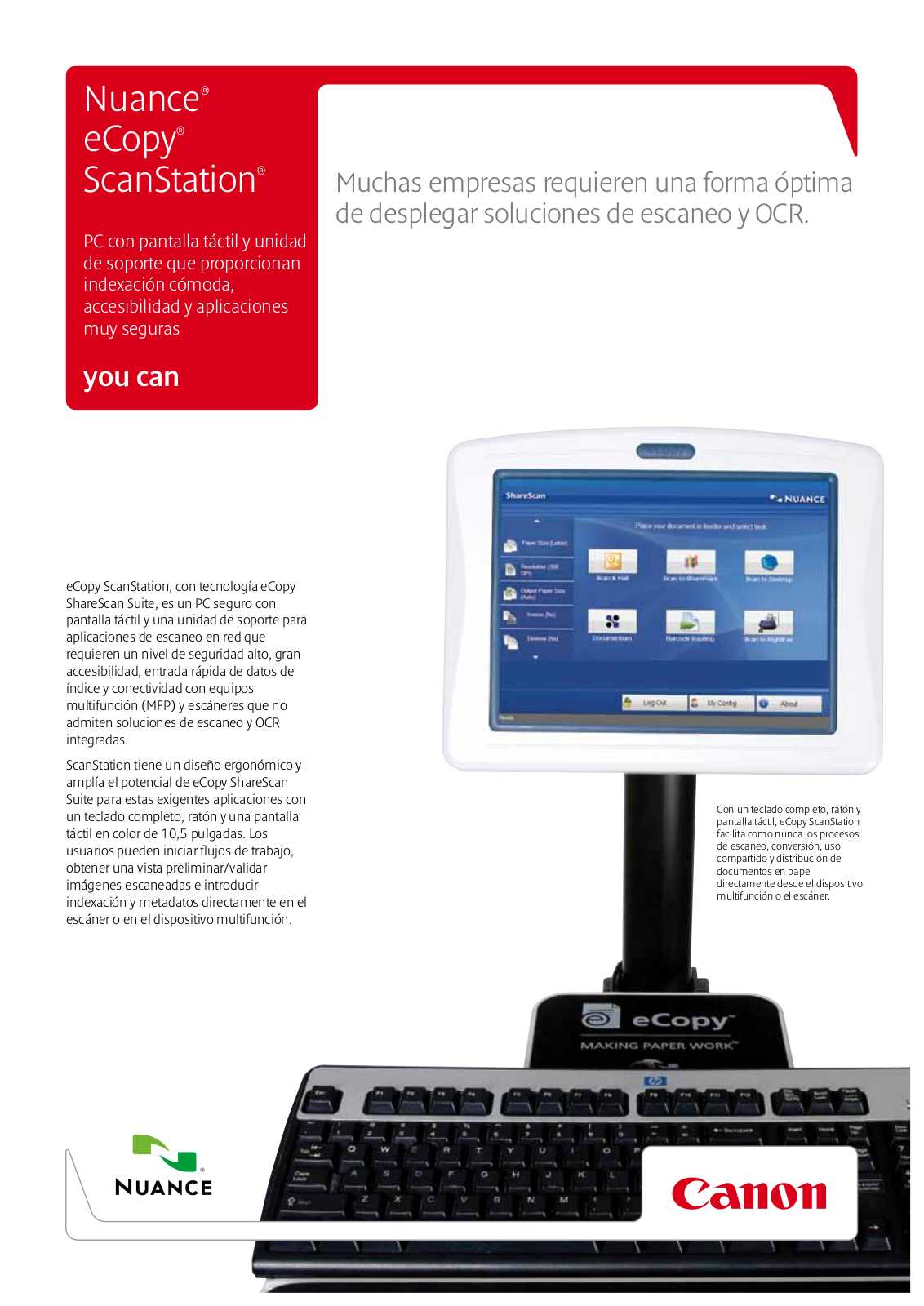 Canon NUANCE ECOPY SCAN STATION BROCHURE