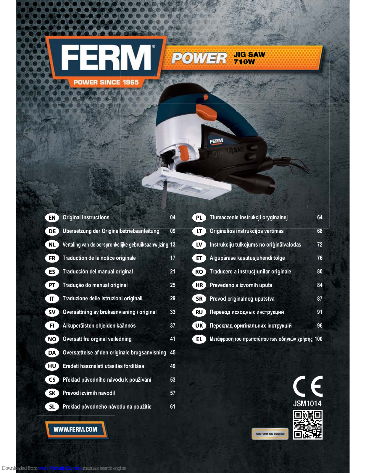 Ferm FDJS-710 Original Instructions Manual