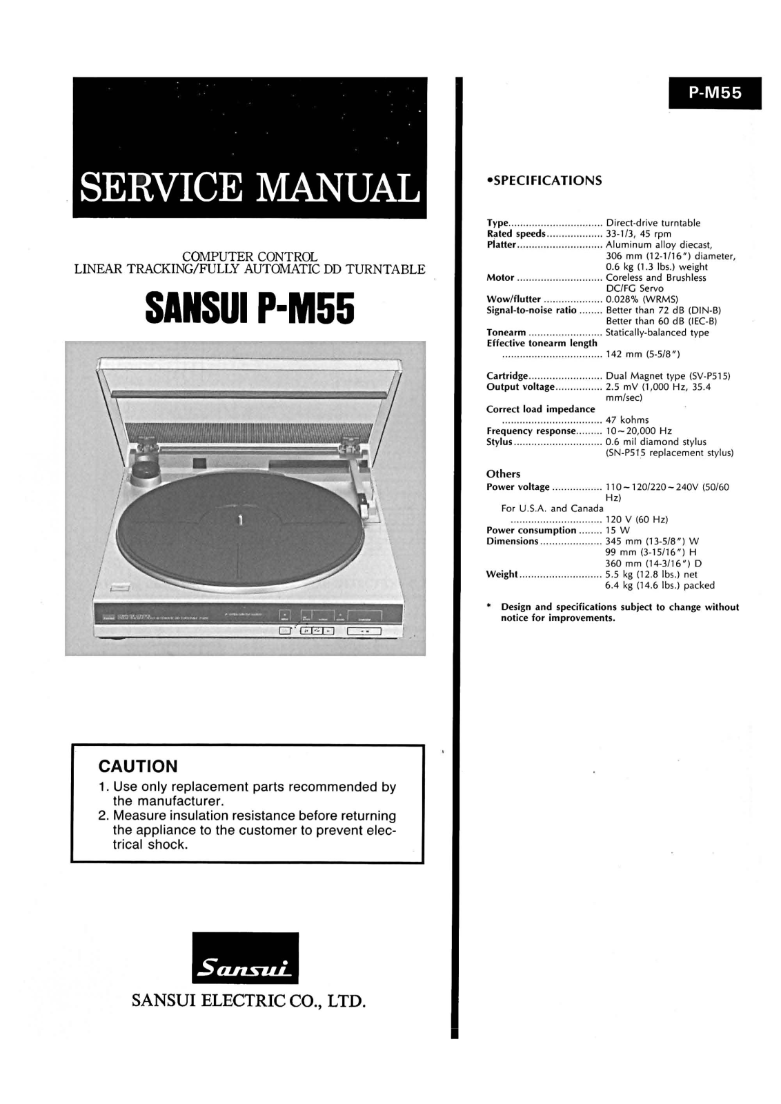 Sansui P-M55 Service Manual