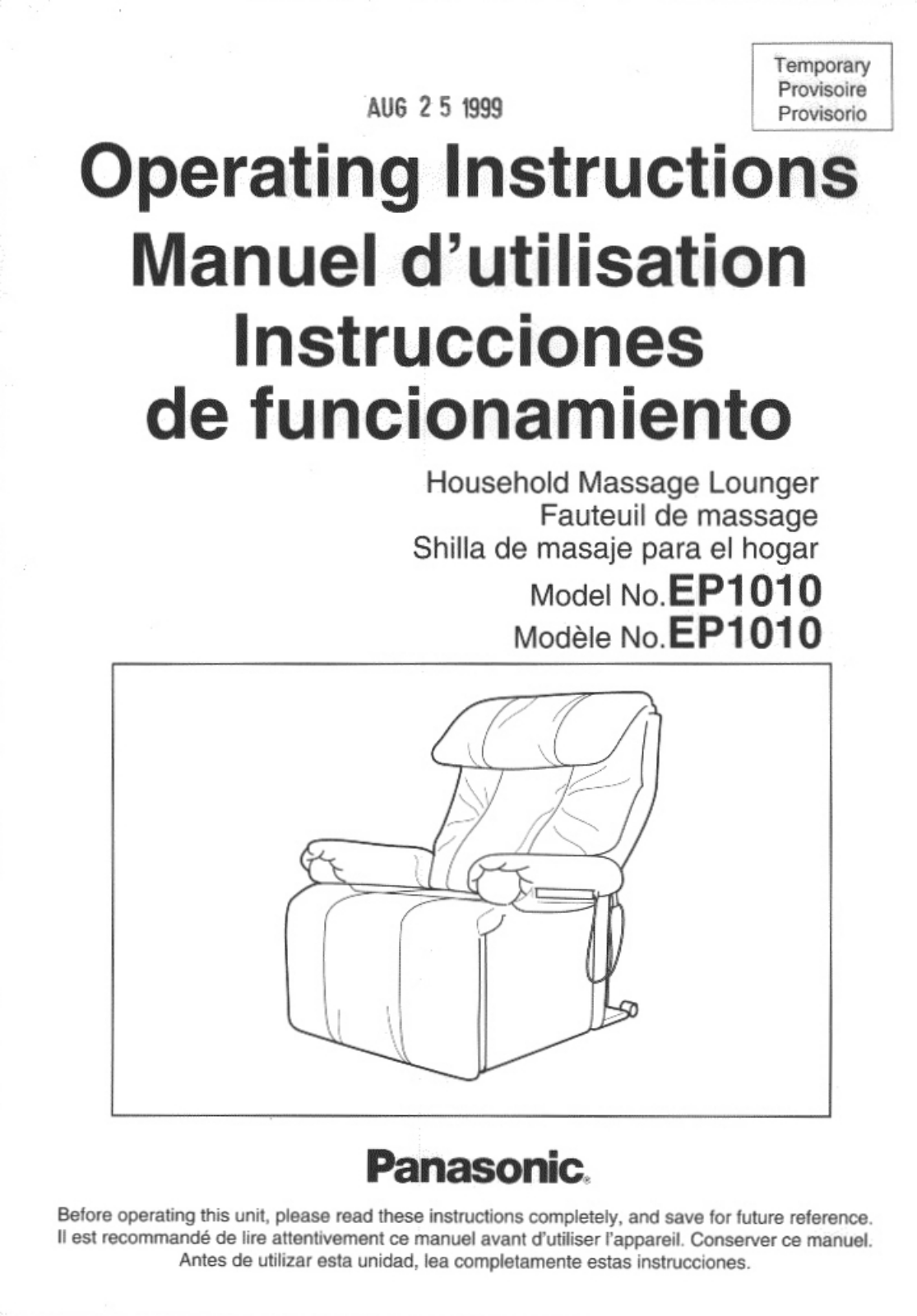 Panasonic EP1010 User Manual