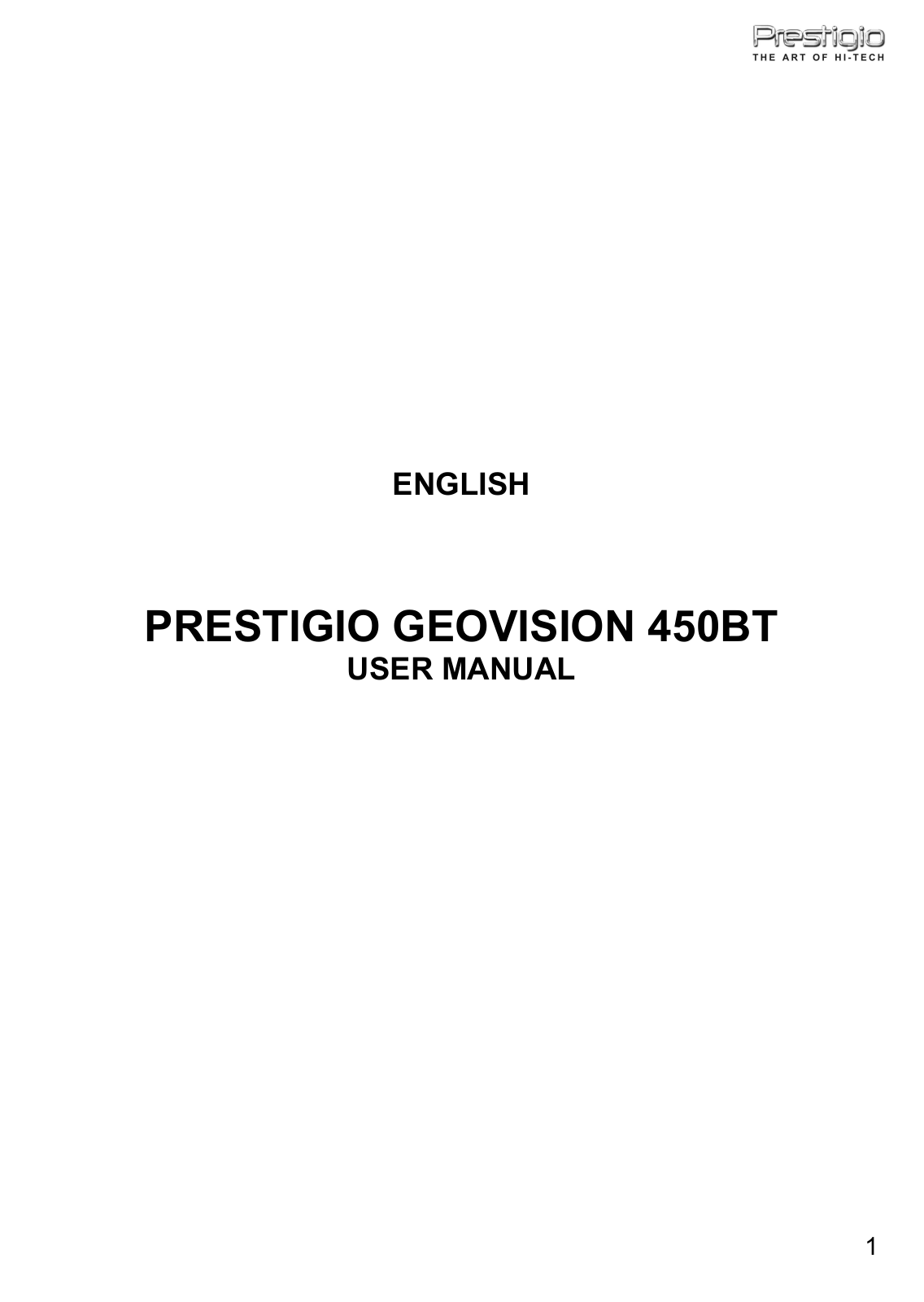 Prestigio GeoVision 450 BT User manual