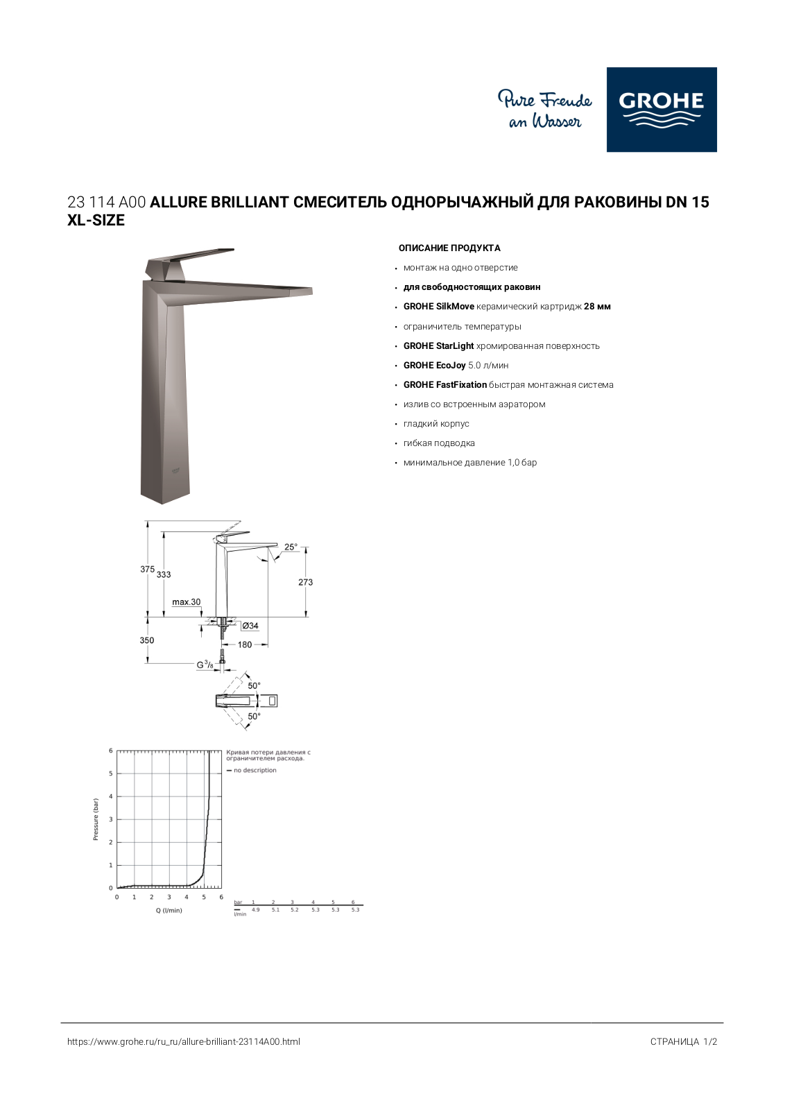 Grohe 23114A00 User guide