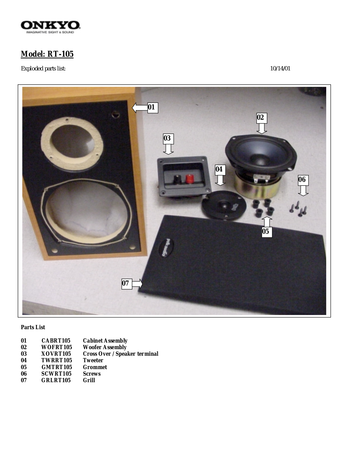 Onkyo RT 105 Service Manual