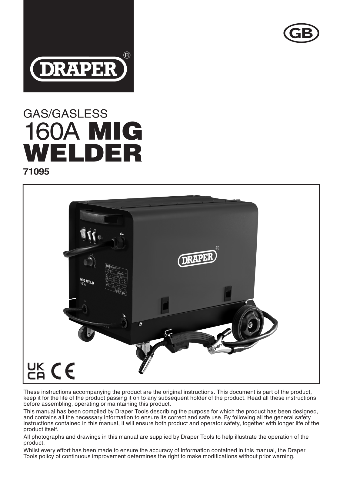 Draper Tools 71095 Instructions - ManualMachine.com