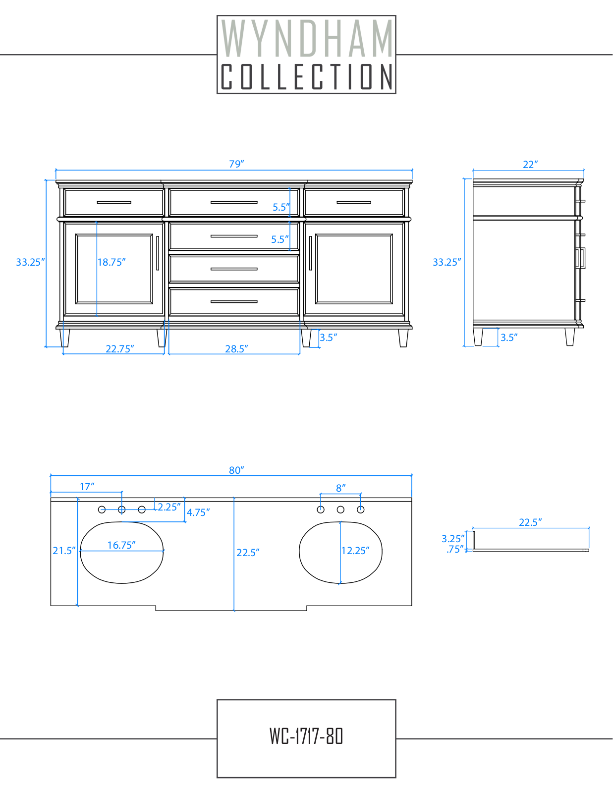 Wyndham Collection WCV171780DWHCXSXXMXX User Manual