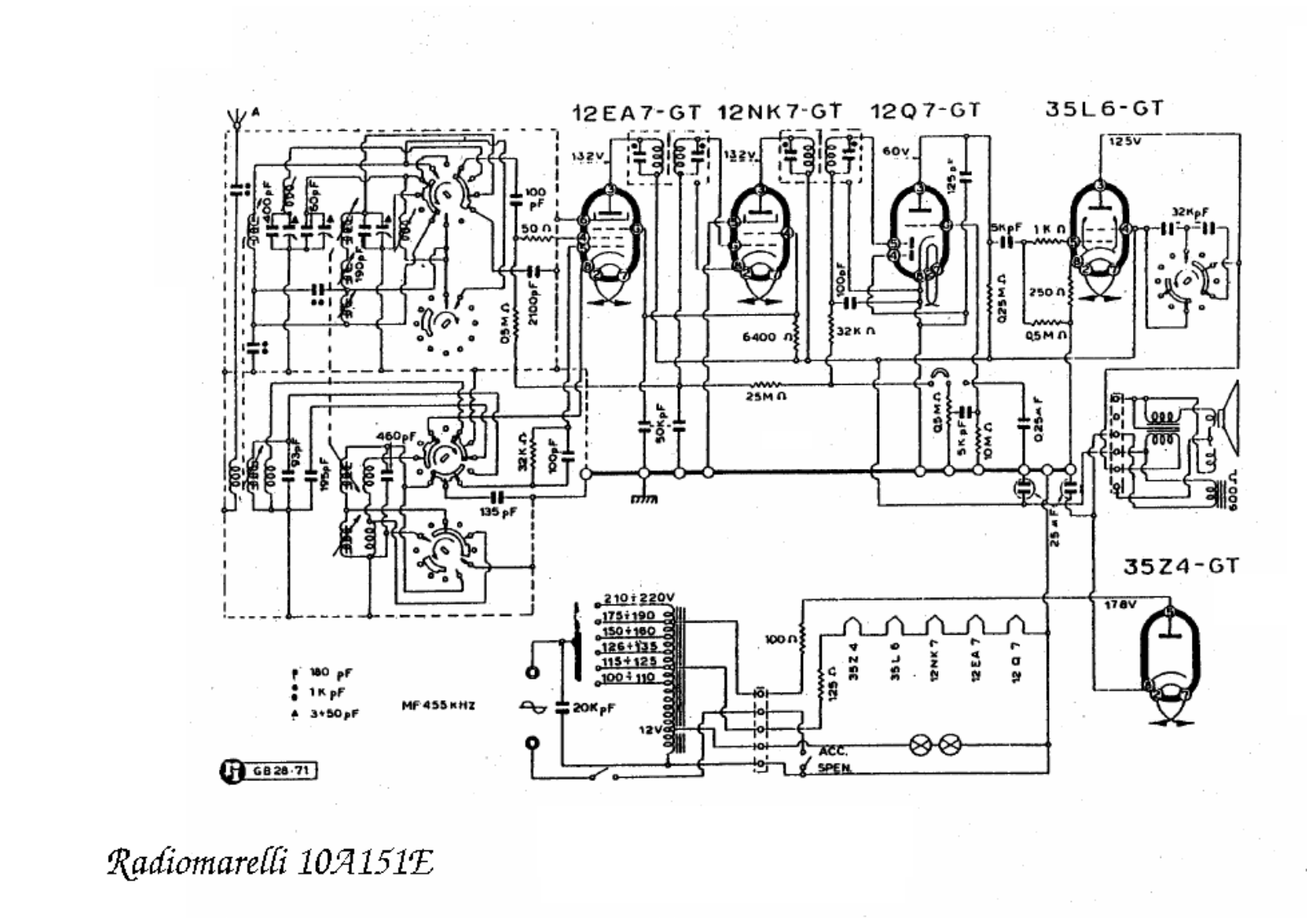 Radiomarelli 10a151e schematic