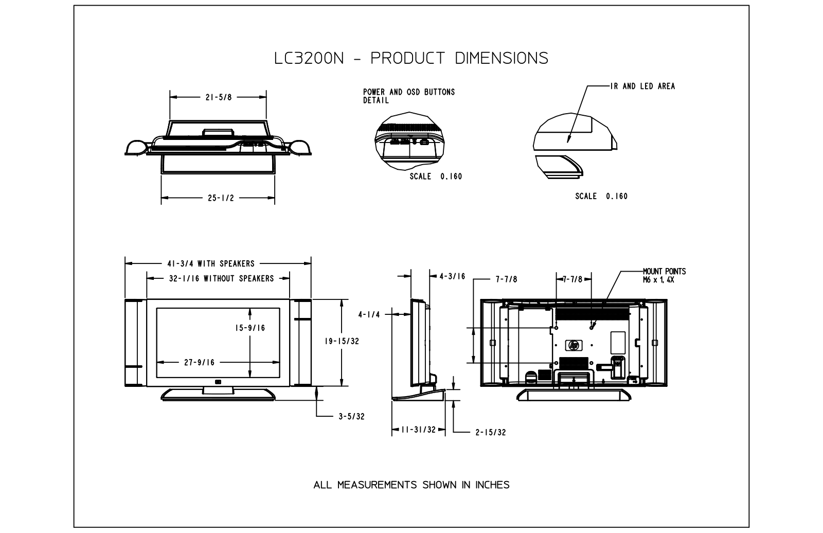 HP LC3200N Product Dimensions