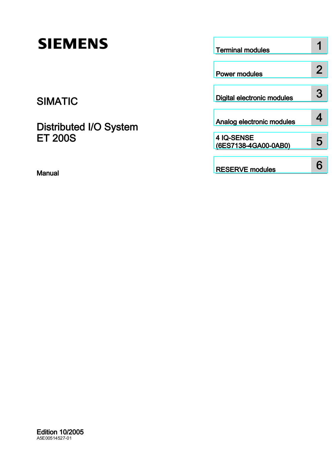 Siemens Simantic ET 200S User Manual