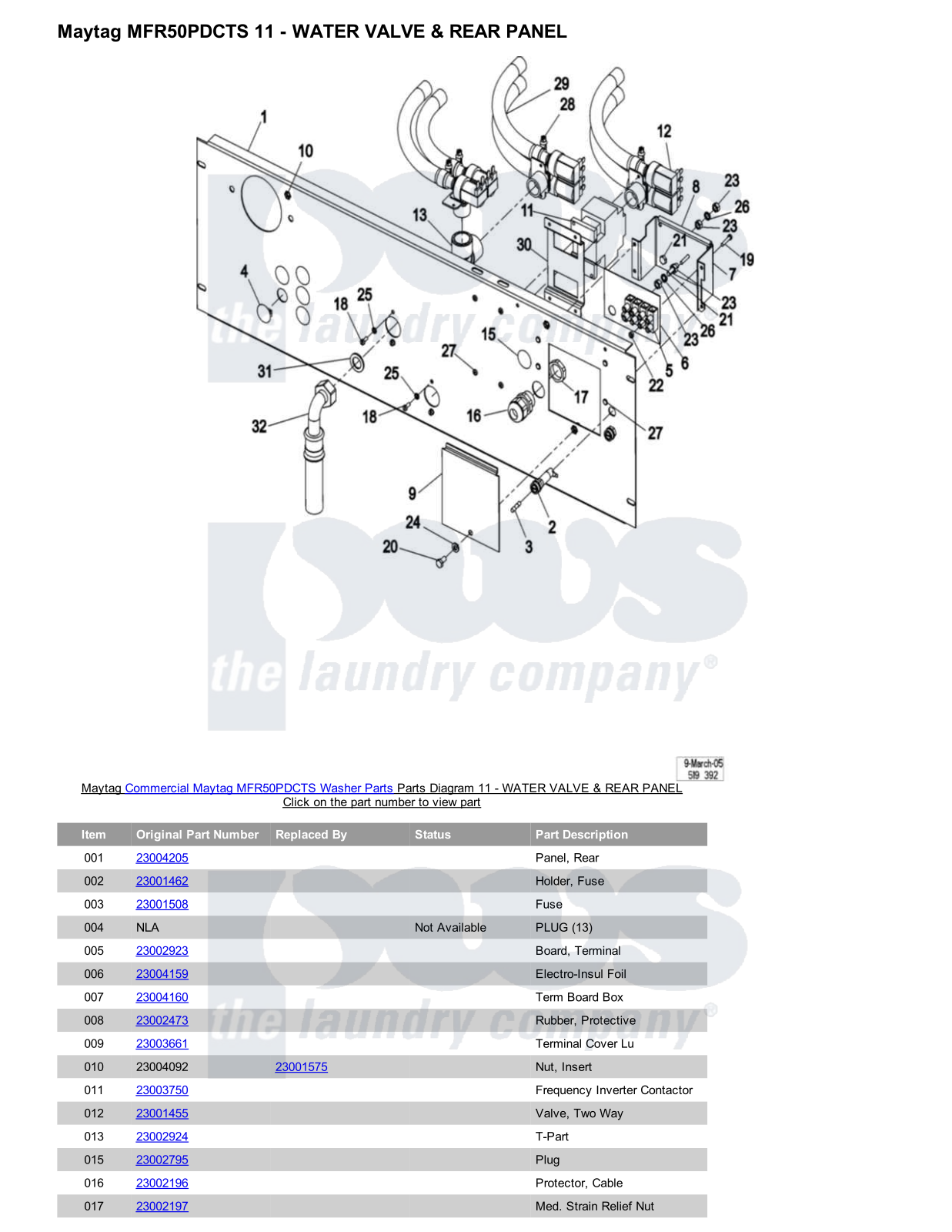 Maytag MFR50PDCTS Parts Diagram