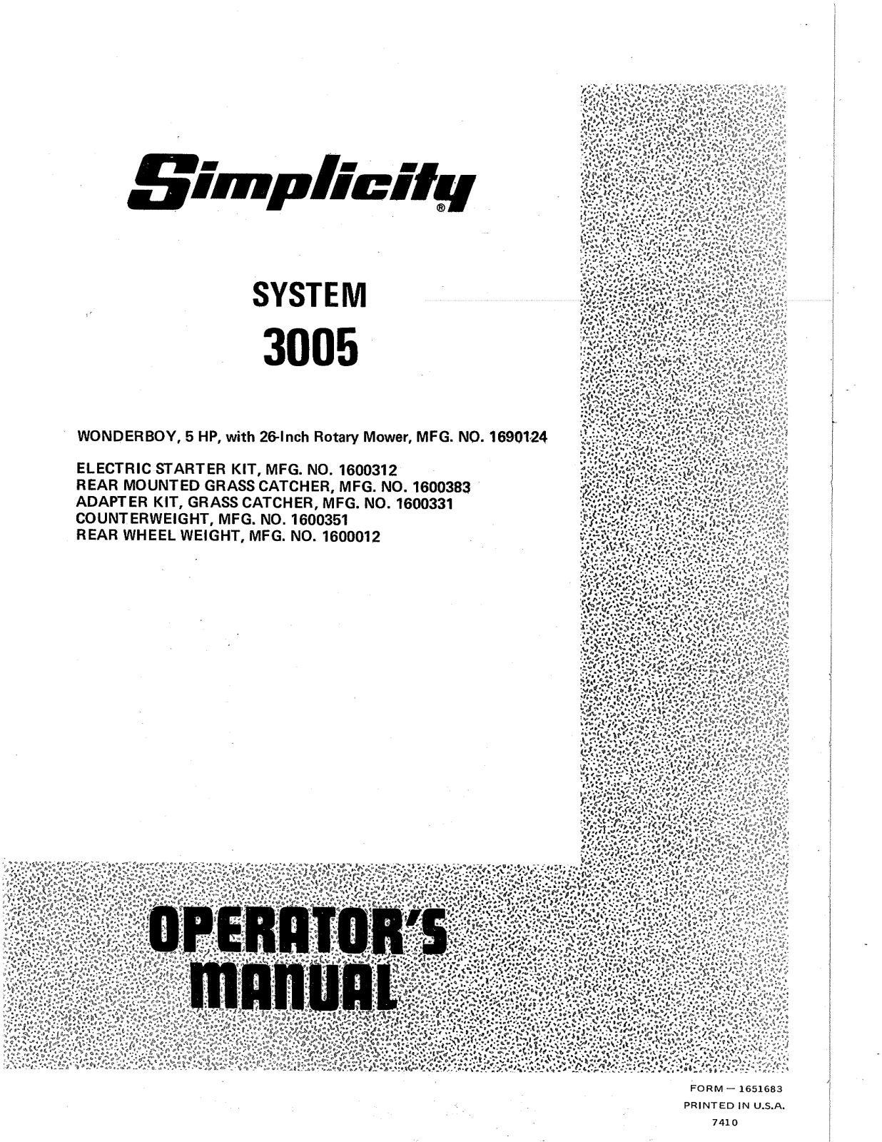 Simplicity 3005 User Manual