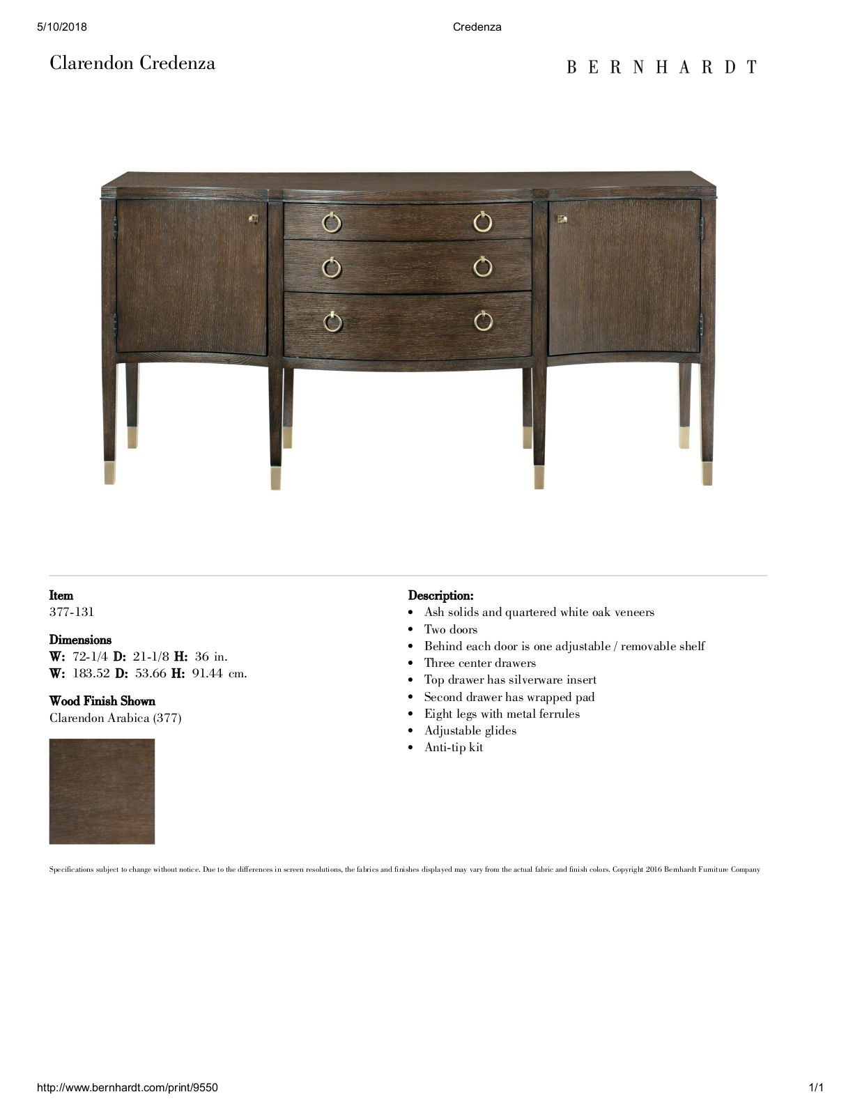 Bernhardt BHT4951 Specifications - ManualMachine.com