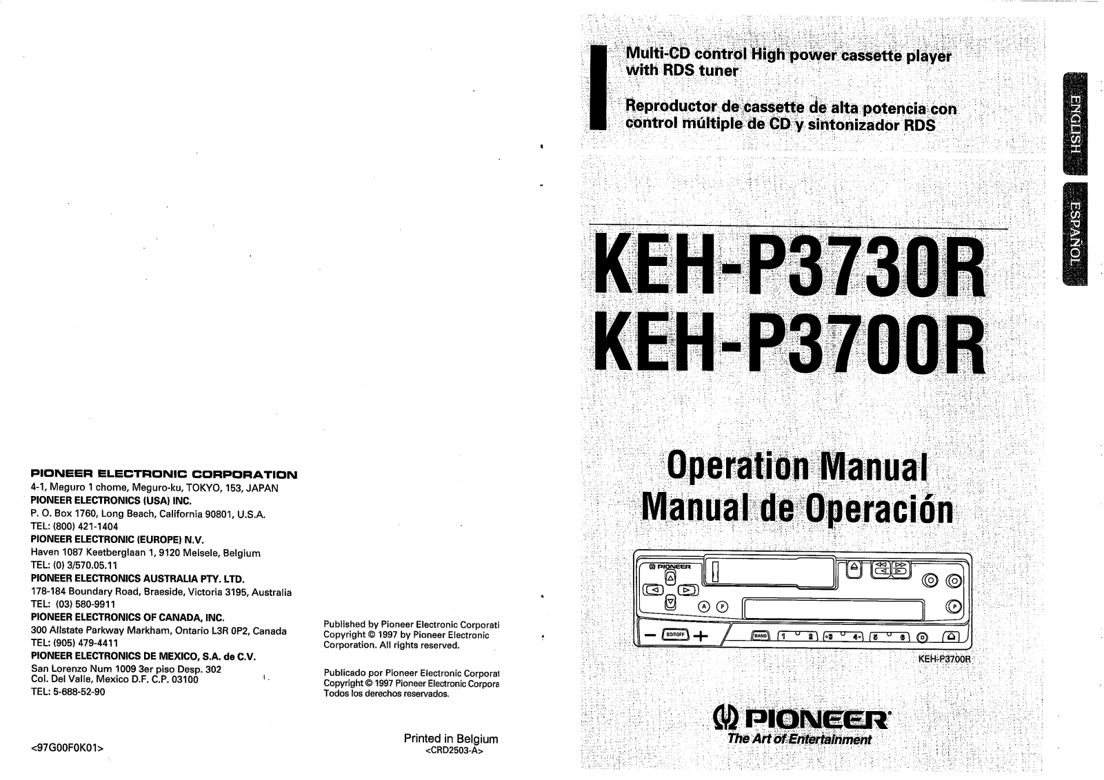 Pioneer KEH-P3730R User Manual