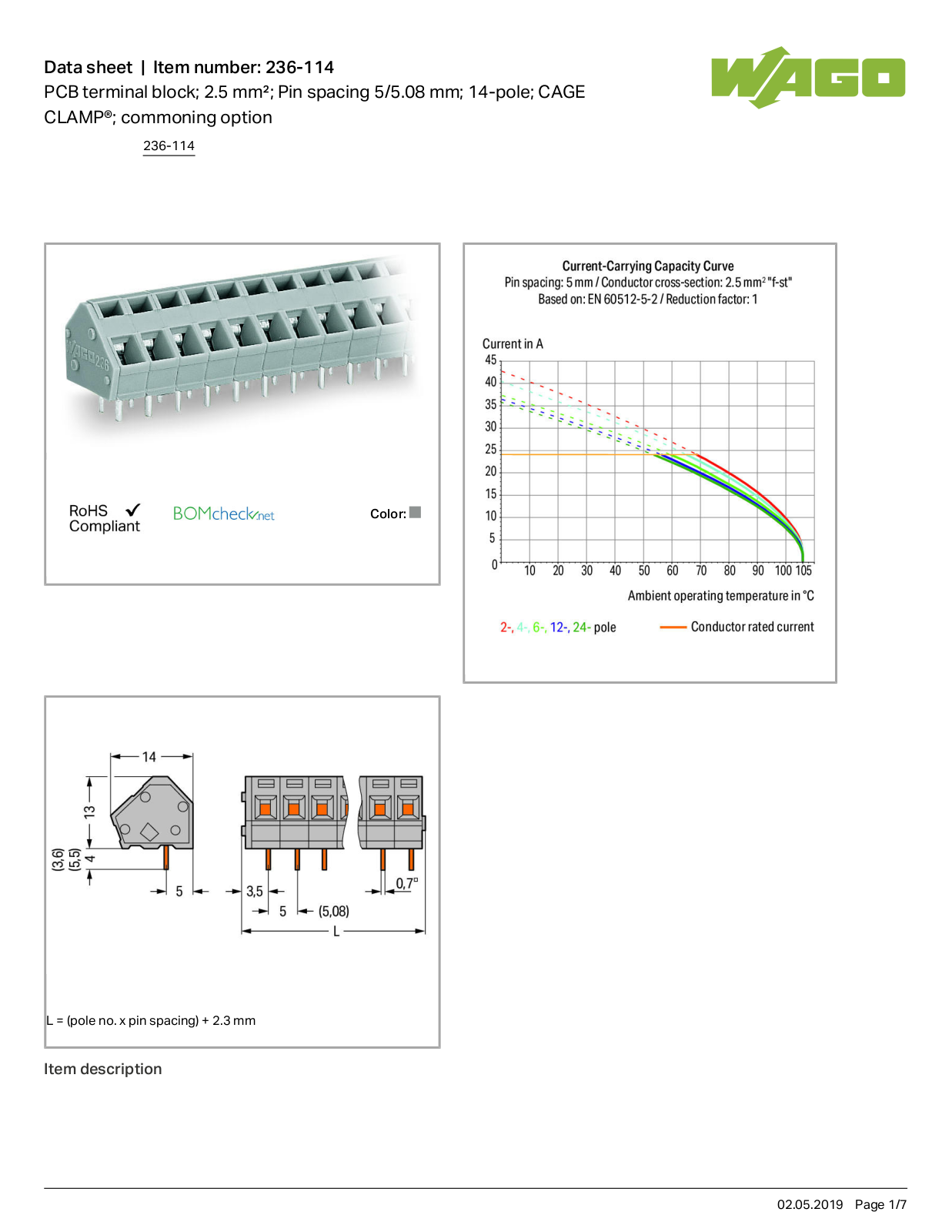 Wago 236-114 Data Sheet