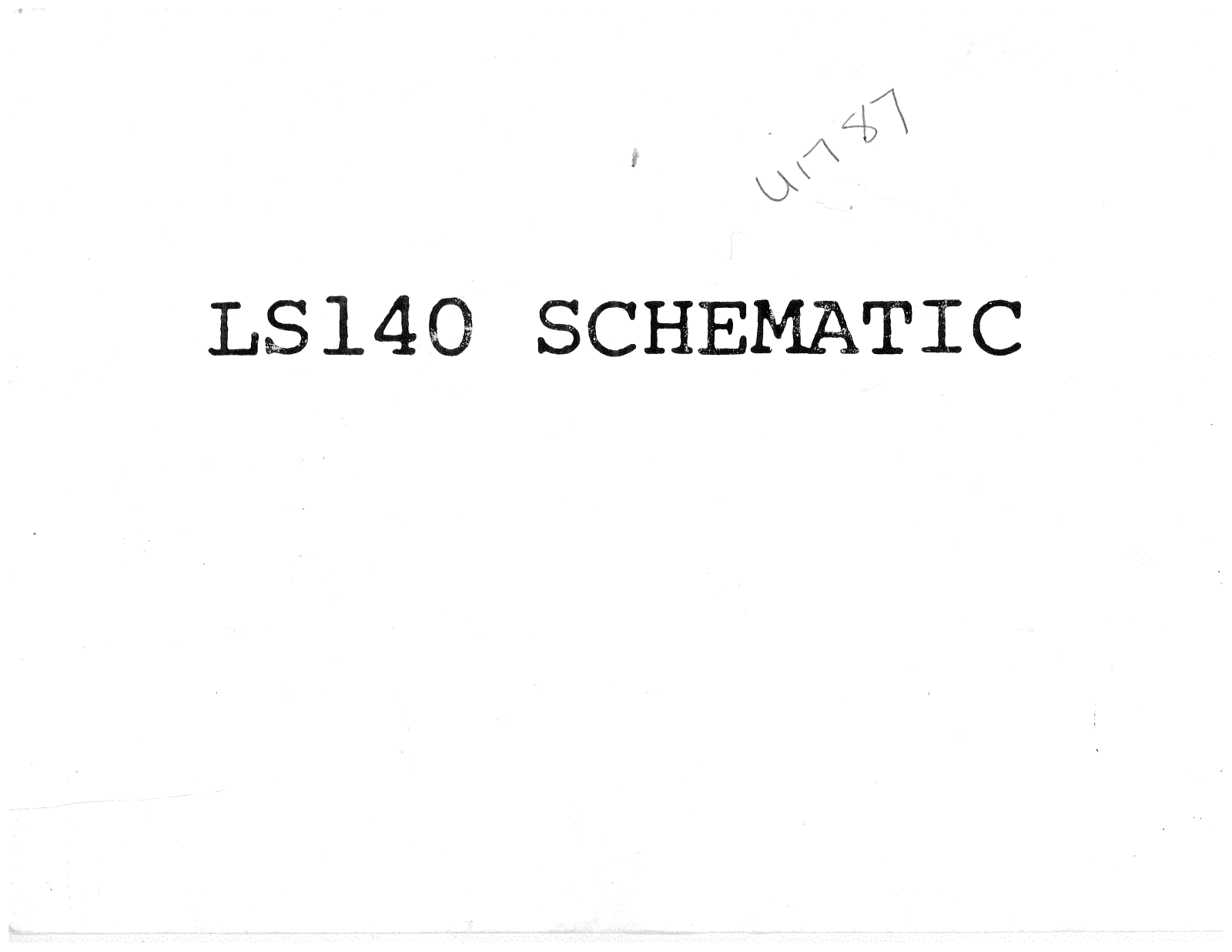 LeCroy LS-140 Cirquit Diagram