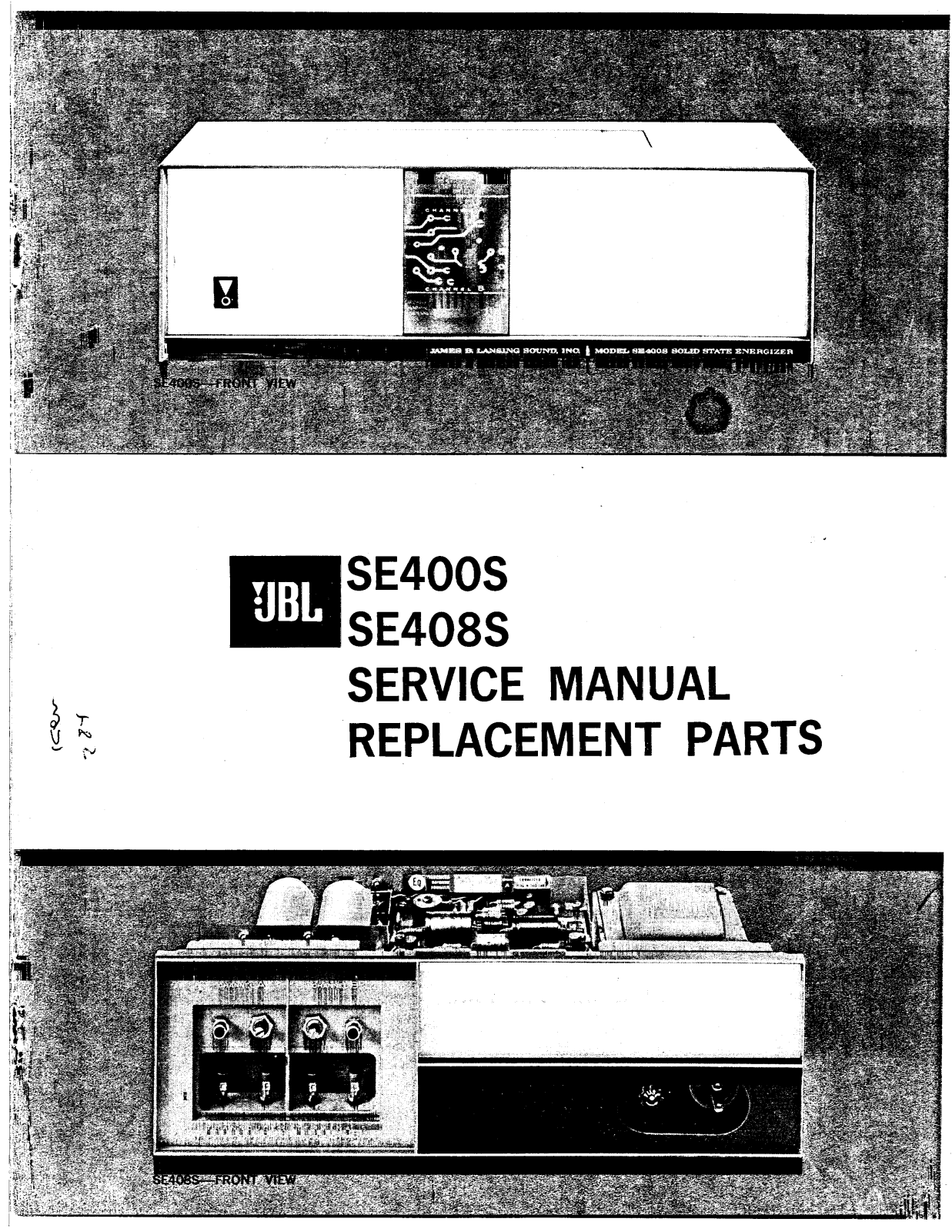 JBL SE408S, SE400S Service Manual