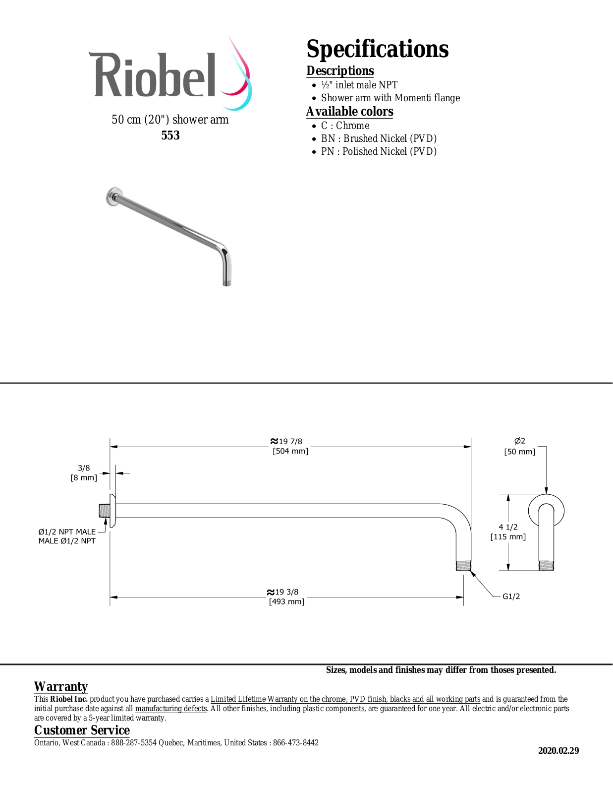 Riobel 553BK Specifications - ManualMachine.com