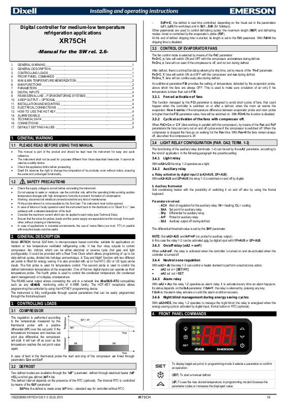 Dixell XR75CH User Manual