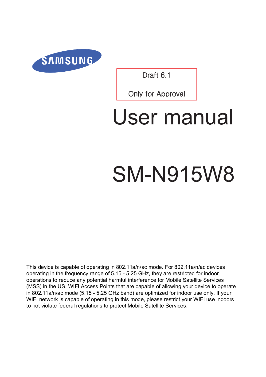 Samsung SMN915W8 Users Manual