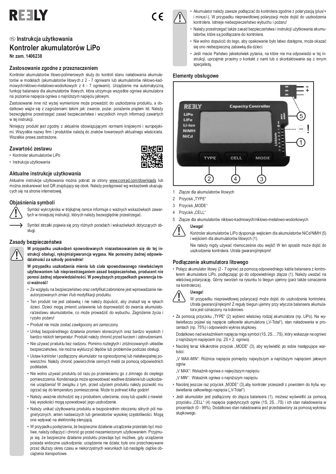 Reely LiPo-Checker User manual