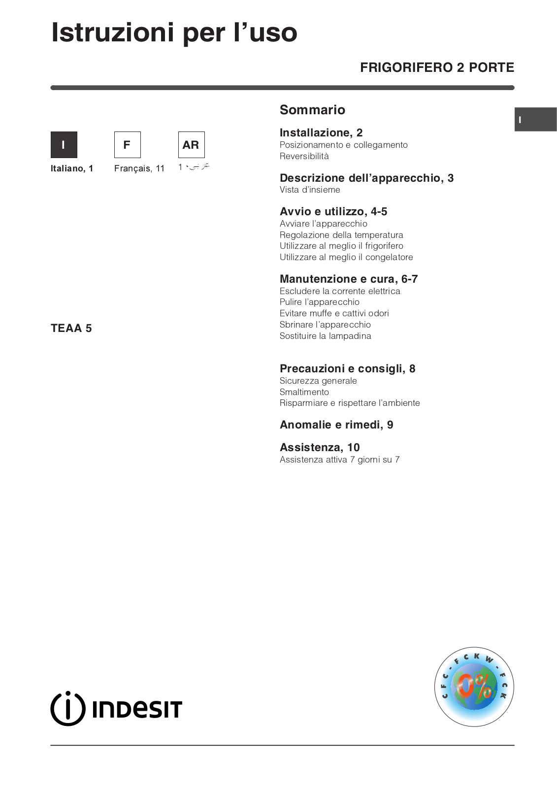 INDESIT TEAA 5 User Manual