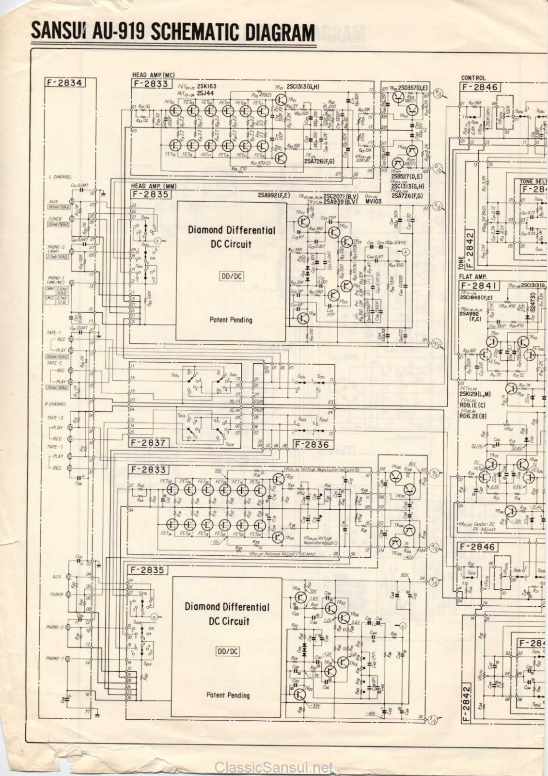 Sansui AU-919 Schematic