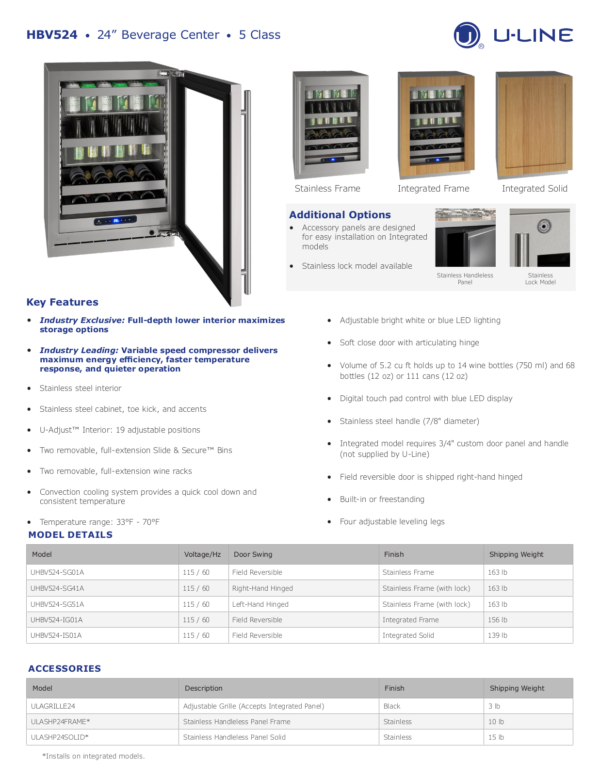 U-Line ULNE1738 Specifications - ManualMachine.com