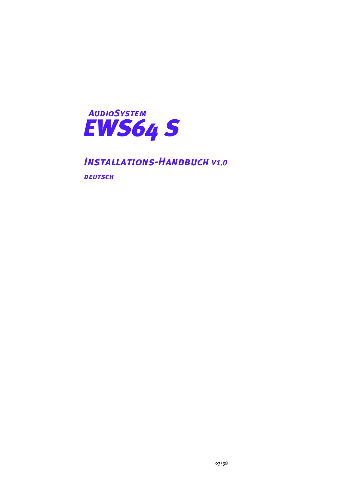 TerraTec EWS 64S User Manual