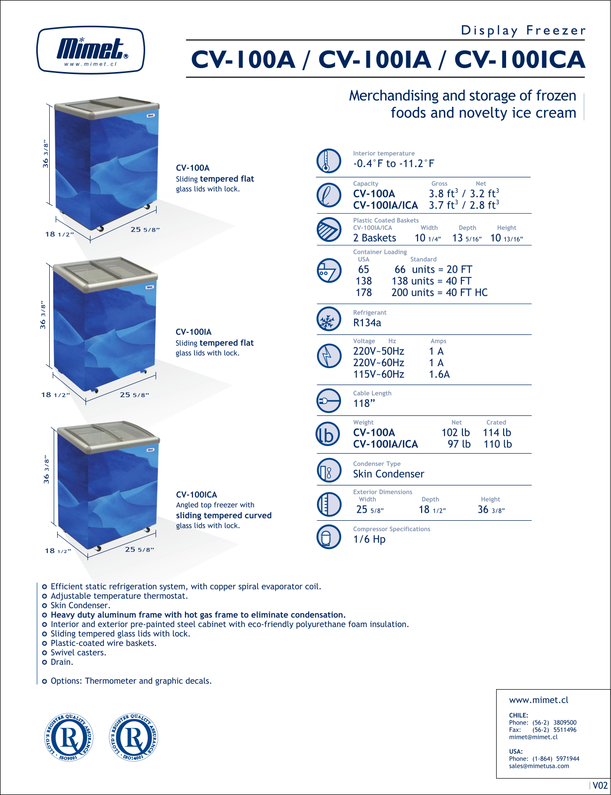 Mimet CV-100IA User Manual