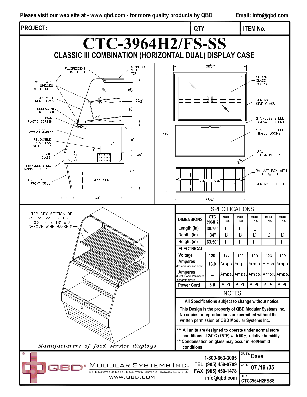 QBD CTC-3964H2-FS-SS User Manual