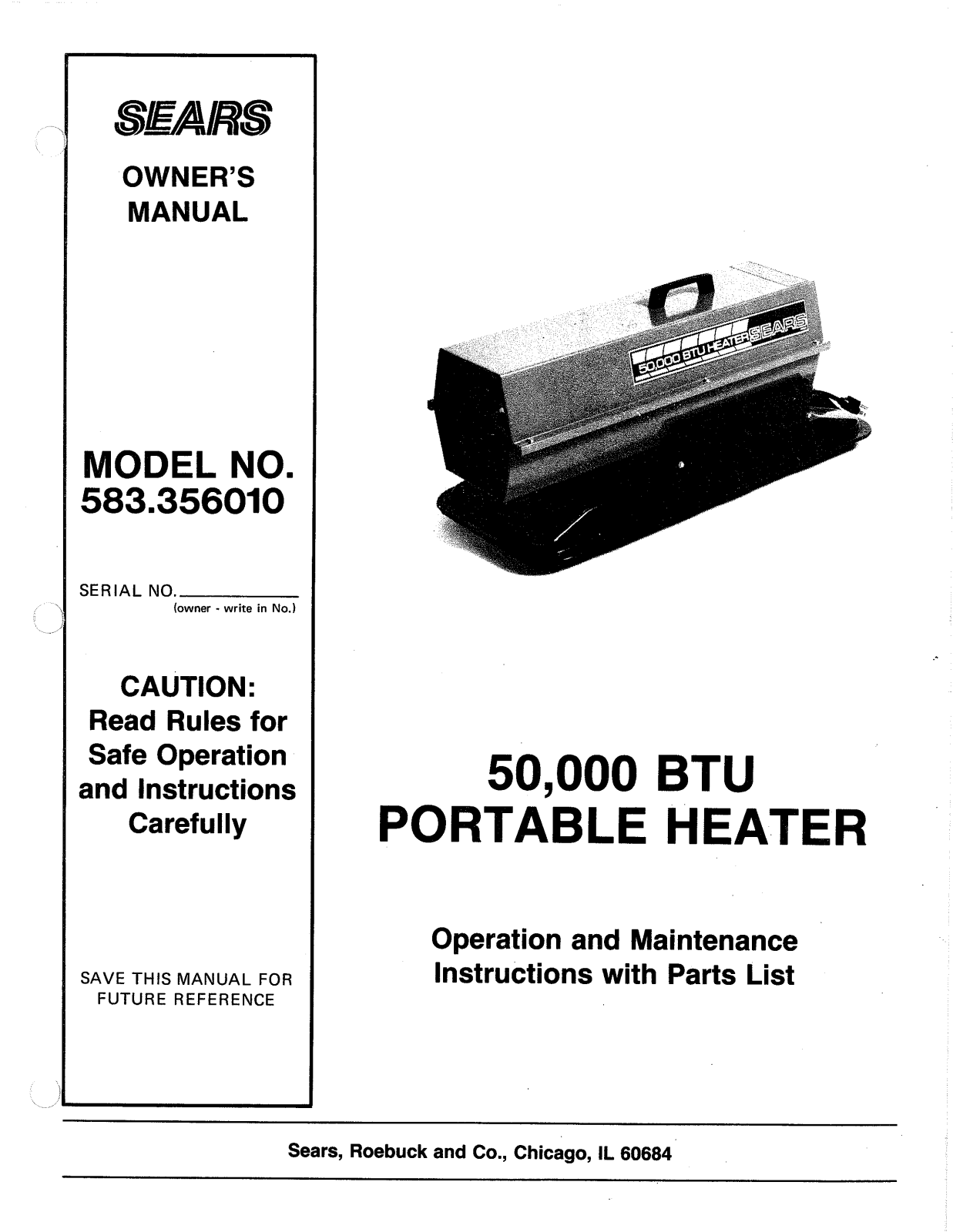 Sears 583.35601 User Manual