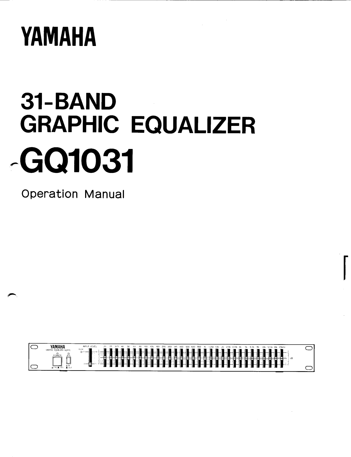 Yamaha GQ1031 User Manual